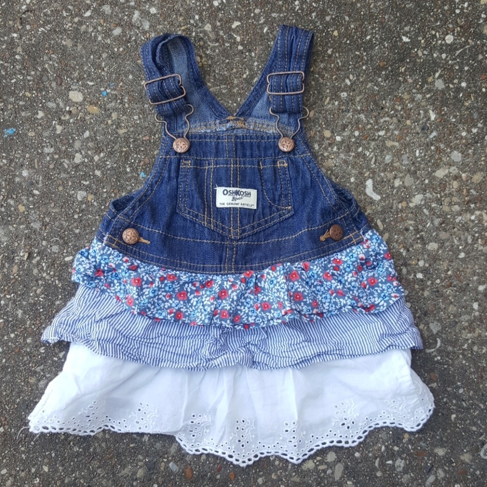Osh Kosh B'Gosh Floral Overall Dress 12 Months